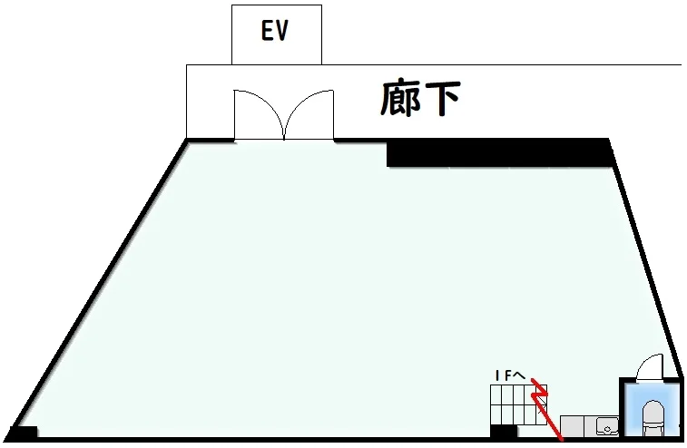 貸店舗(スケルトン)の平面図