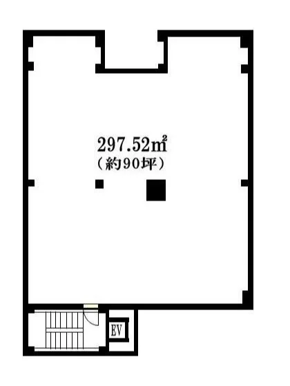 相模原のスケルトン店舗物件の平面図