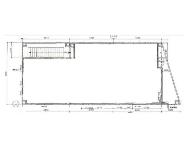 一橋学園のスケルトン店舗物件の平面図