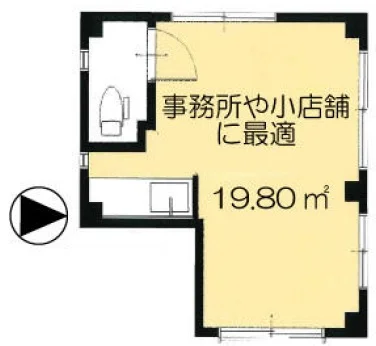北浦和の事務所仕様物件の平面図