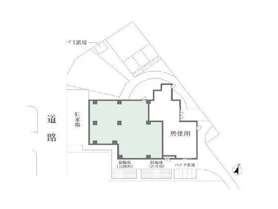 貸店舗(スケルトン)の平面図