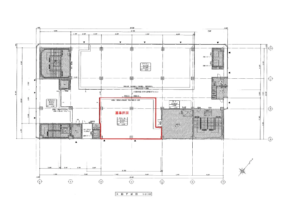 貸店舗(スケルトン)の平面図