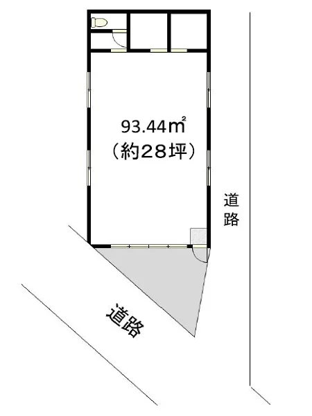 貸店舗(スケルトン)の平面図