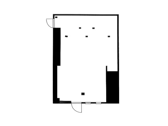 阪東橋のスケルトン店舗物件の平面図