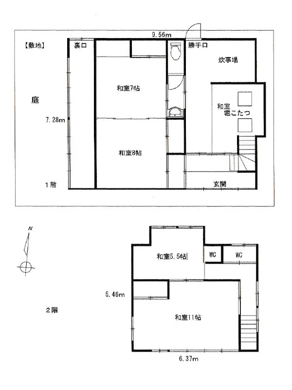 焼肉屋の居抜き物件の平面図