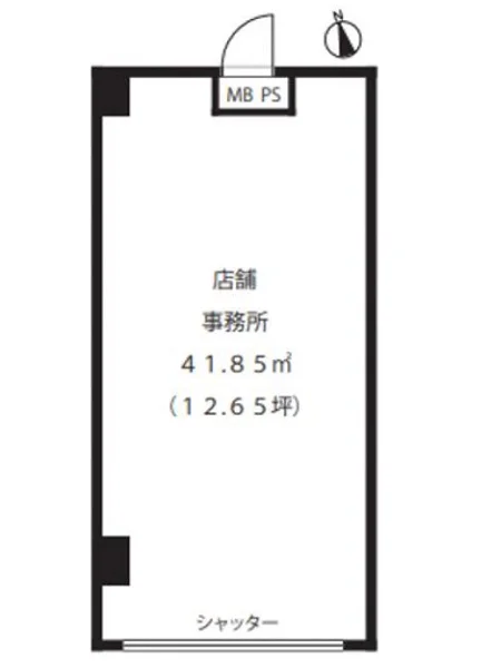 貸店舗(スケルトン)の平面図