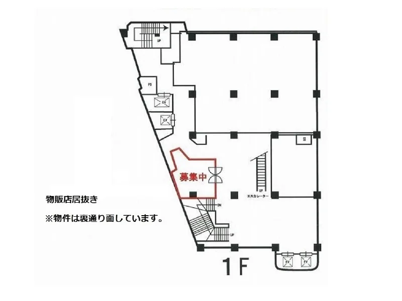 町田の物販居抜きの平面図