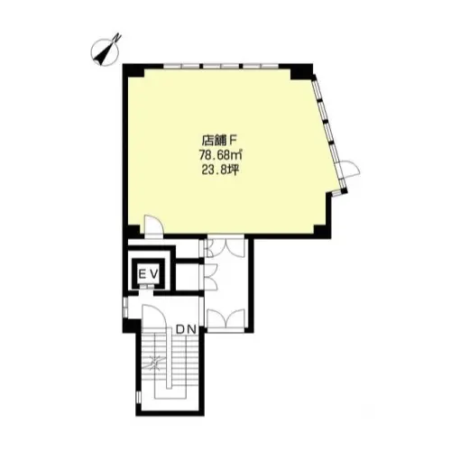 貸店舗(スケルトン)の平面図