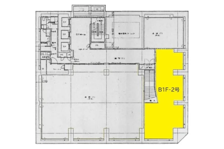 新横浜のスケルトン物件の平面図