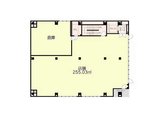 貸店舗(スケルトン)の平面図
