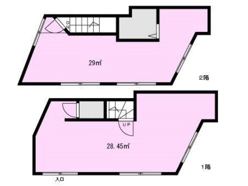 西新井のスケルトン店舗物件の平面図