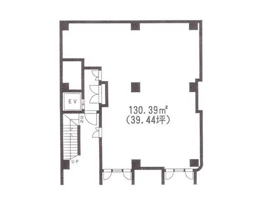 本厚木のスケルトン店舗物件の平面図