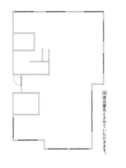 能見台のスケルトン店舗物件の平面図