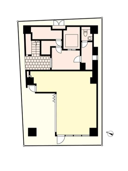 新日本橋のスケルトン店舗物件の平面図