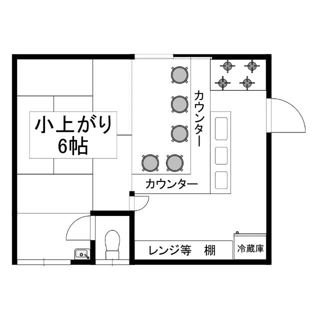 居酒屋の居抜き物件の平面図
