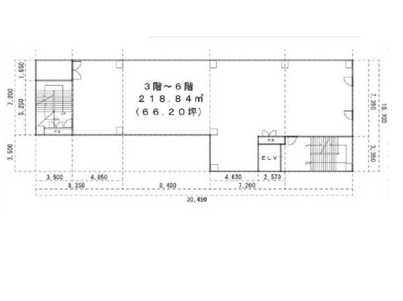 八王子のスケルトン物件の平面図