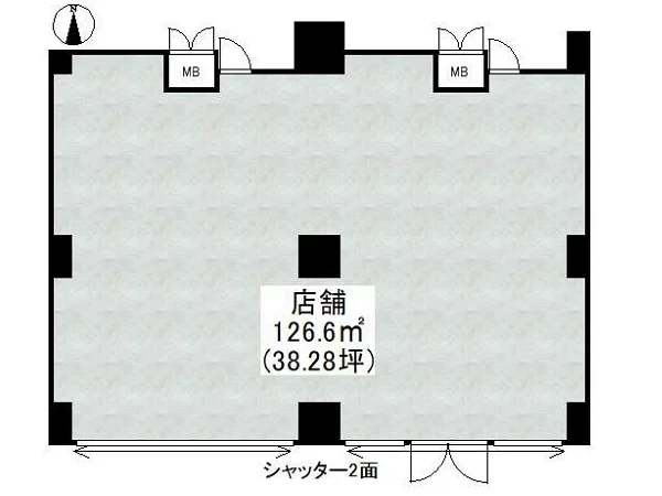貸店舗(スケルトン)の平面図