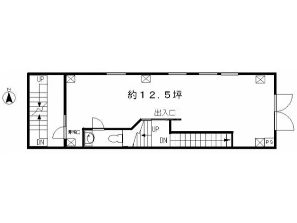貸店舗(スケルトン)の平面図