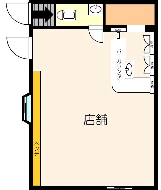 梅島の居抜き店舗の平面図