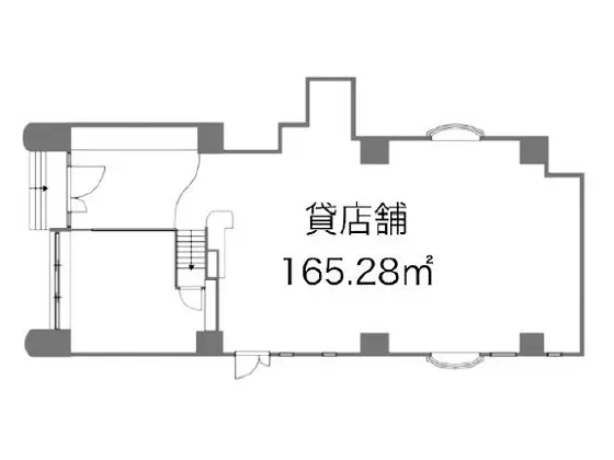 関内のスケルトン店舗物件の平面図
