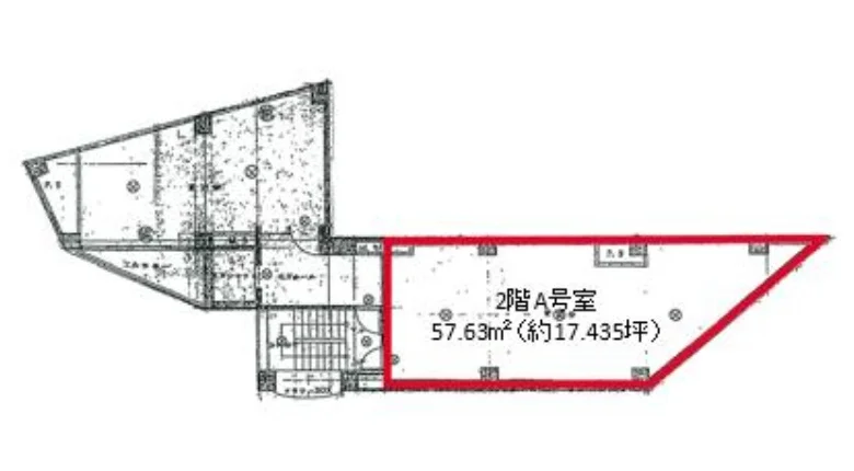 町屋のスケルトン物件の平面図