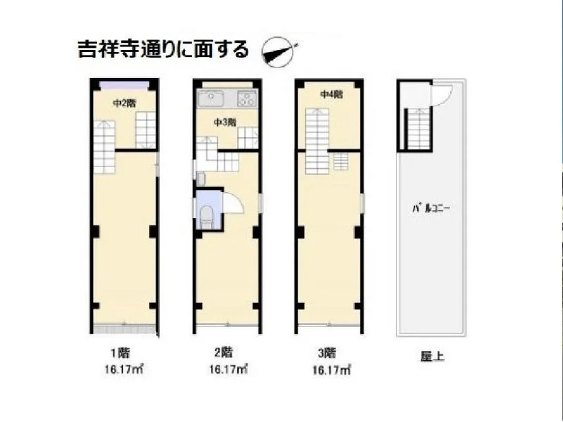 吉祥寺の事務所仕様物件の平面図