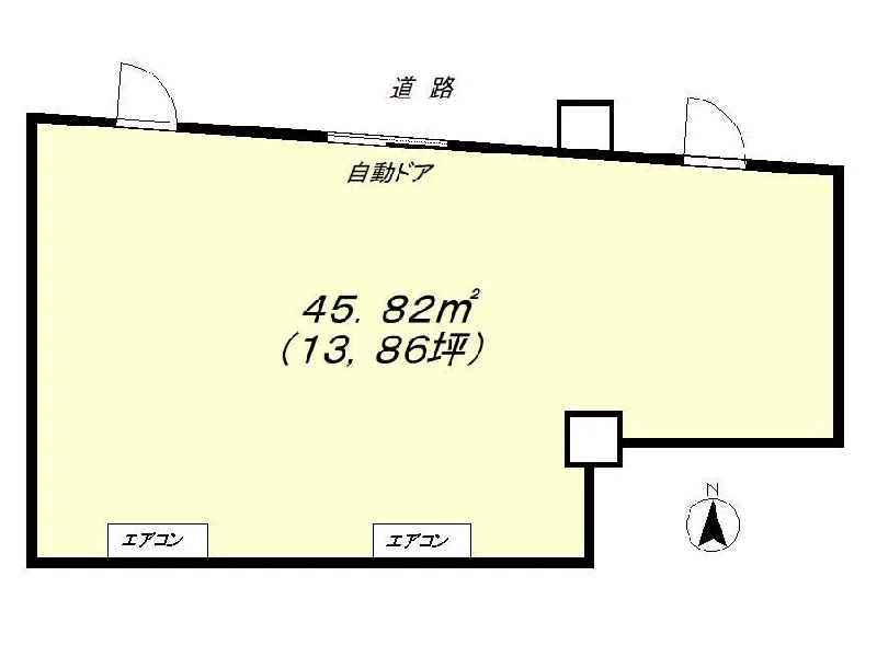 江戸川橋のスケルトン店舗物件の平面図