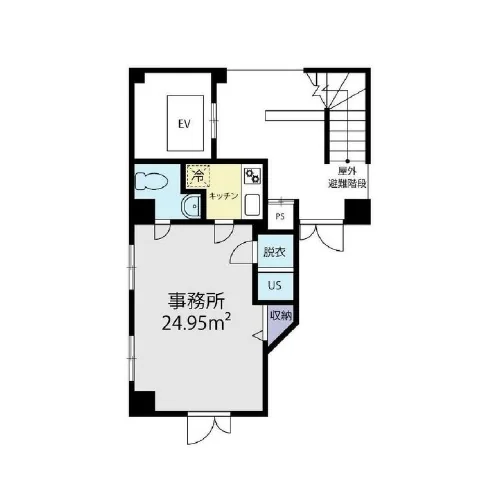 南千住の事務所仕様物件の平面図