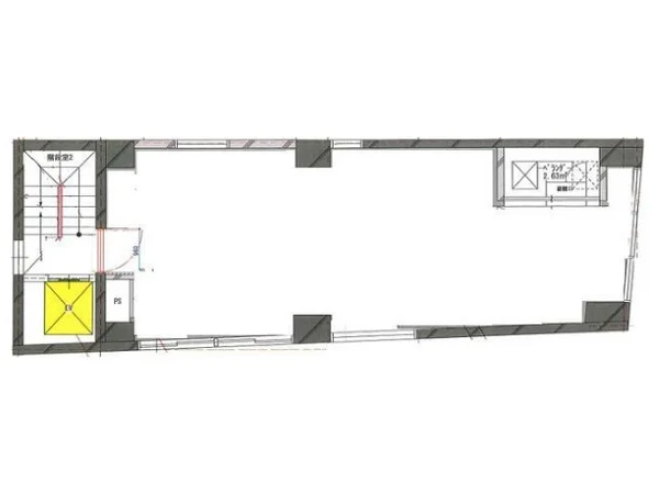 大山のスケルトン物件の平面図