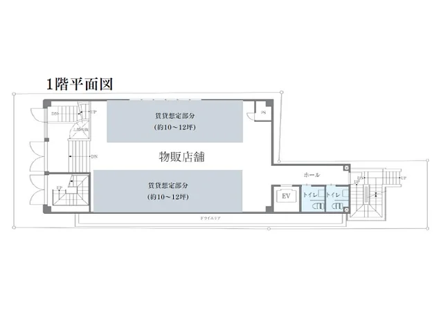 貸店舗(スケルトン)の平面図
