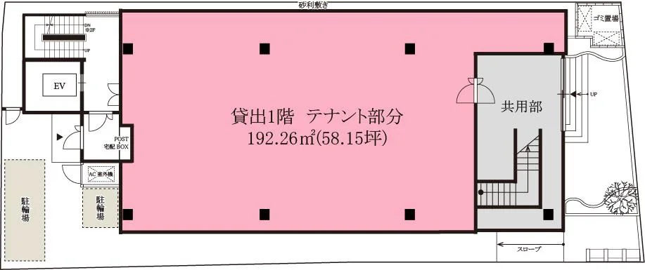 柏のスケルトン物件の平面図