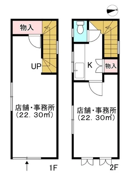 貸店舗(事務所仕様)の平面図
