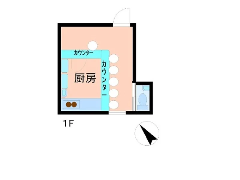 国領の居抜き店舗の平面図