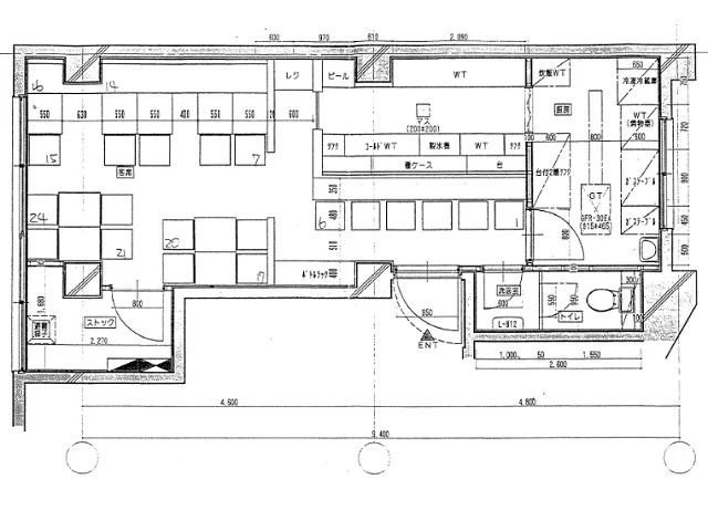 貸店舗(スケルトン)の平面図