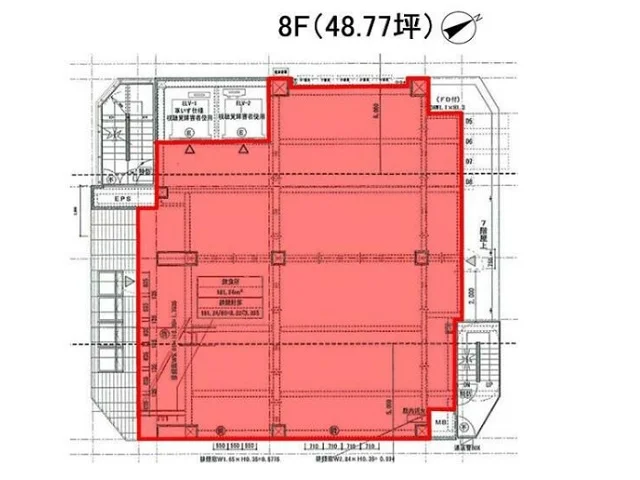 貸店舗(スケルトン)の平面図