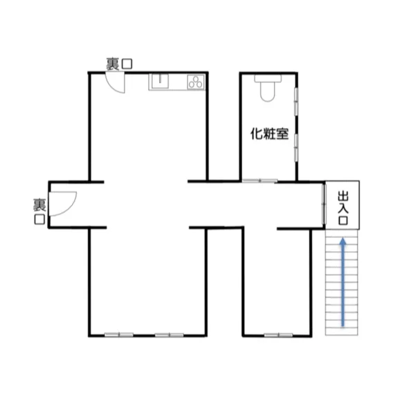 黄金町のスケルトン店舗物件の平面図