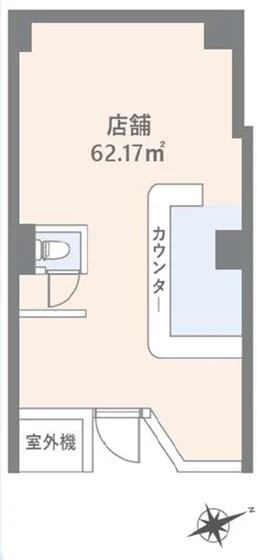 浅草のカフェ・喫茶店居抜きの平面図