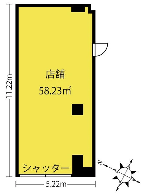 貸店舗(スケルトン)の平面図
