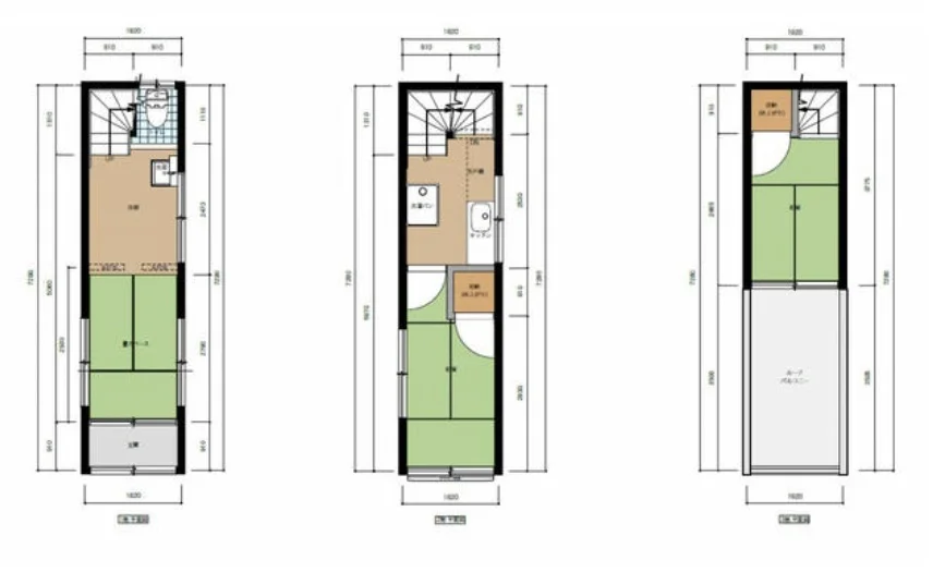 森下のスケルトン店舗物件の平面図