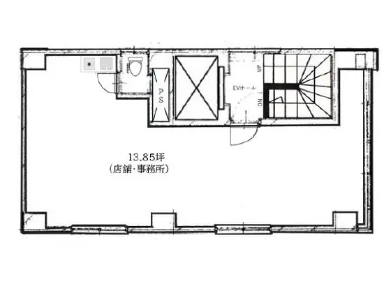 貸店舗(事務所仕様)の平面図