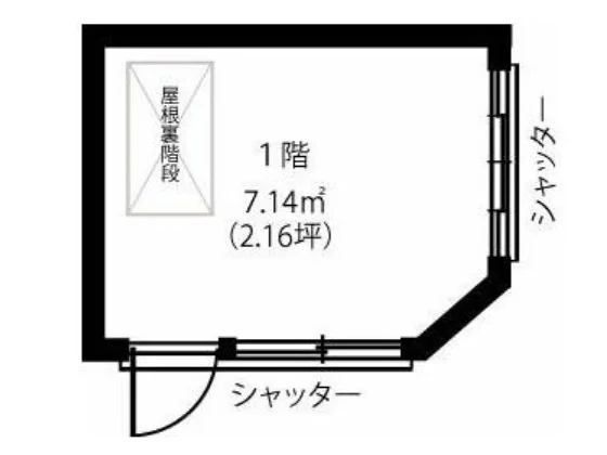 矢向の居抜き店舗の平面図
