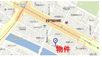 門前仲町のスケルトン店舗物件の地図