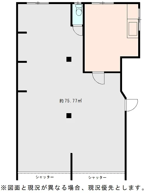 千歳船橋のスケルトン物件の平面図