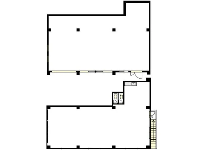 桜ヶ丘のスケルトン店舗物件の平面図