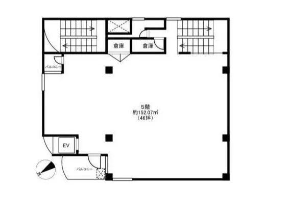 貸店舗(事務所仕様)の平面図