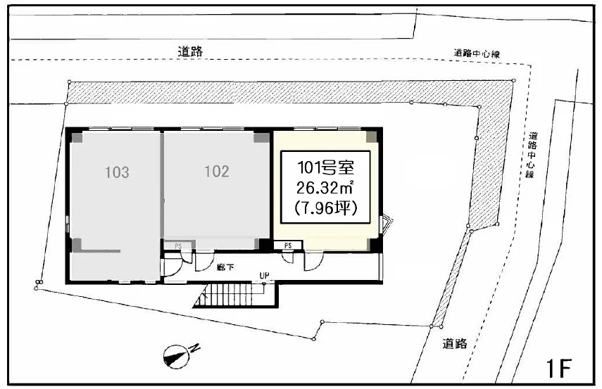 貸店舗(スケルトン)の平面図