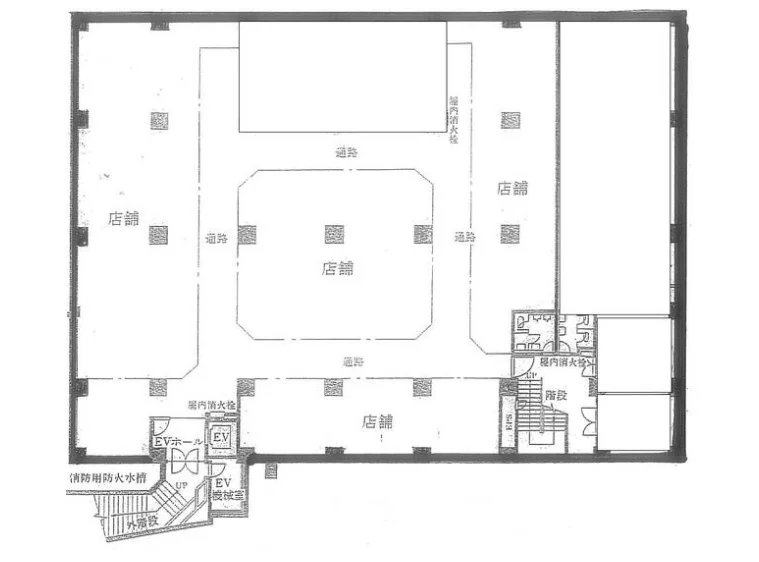 貸店舗(スケルトン)の平面図