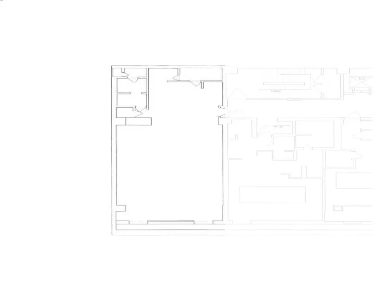 新橋のスケルトン店舗物件の平面図