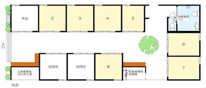 鵜の木のスケルトン店舗物件の平面図
