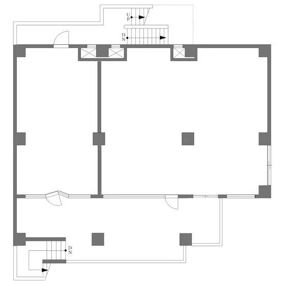 蓮根のスケルトン店舗物件の平面図